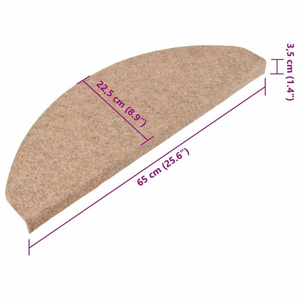 Selbstklebende Stufenmatten Beige, 10er Set