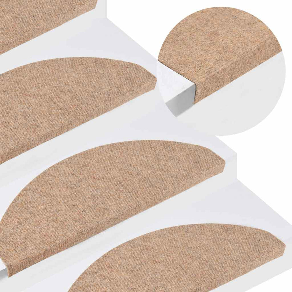 Selbstklebende Stufenmatten Beige, 10er Set
