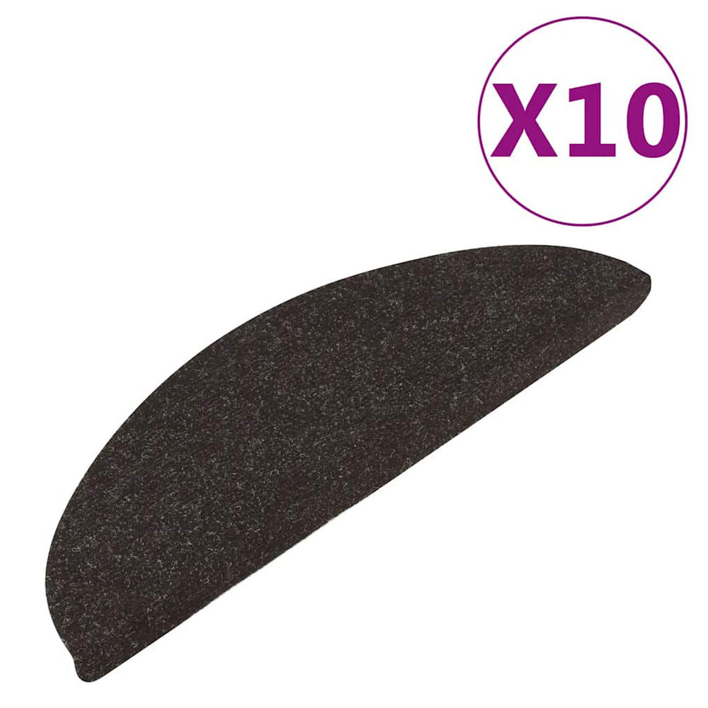 Selbstklebende Stufenmatten, 10er Set, Schwarz 56x17 cm