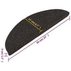 Selbstklebende Stufenmatten, 10er Set, Schwarz 56x17 cm