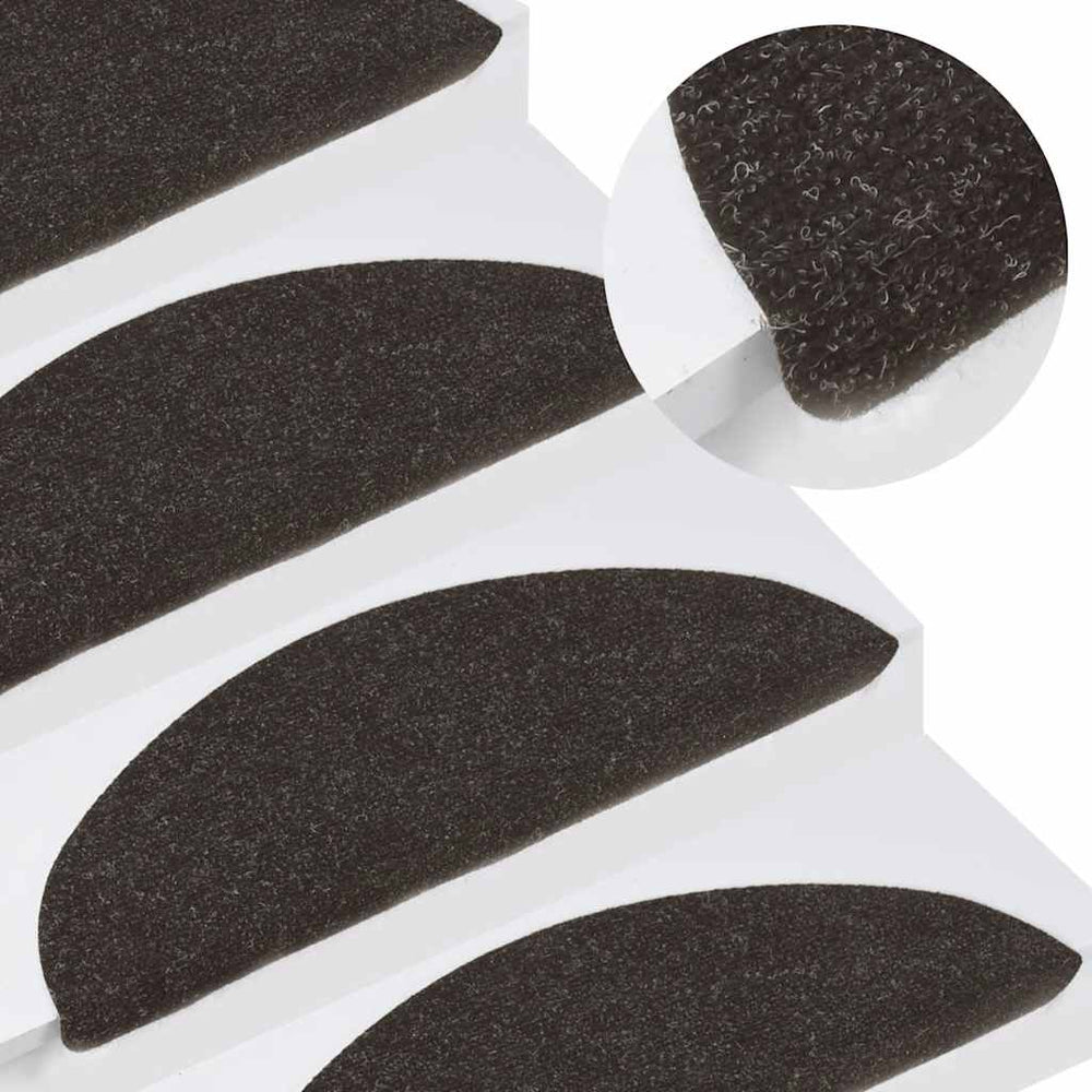 Selbstklebende Stufenmatten, 10er Set, Schwarz 56x17 cm