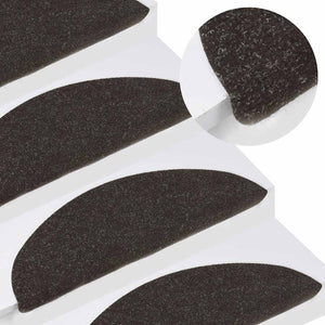 Selbstklebende Stufenmatten, 10er Set, Schwarz 56x17 cm