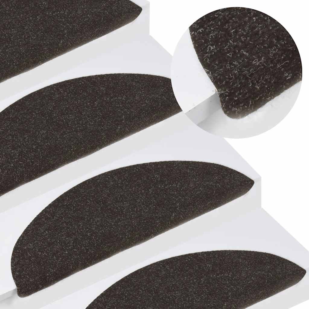 Selbstklebende Stufenmatten, 10er Set, Schwarz 56x17 cm