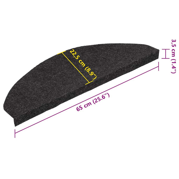Selbstklebende Stufenmatten Schwarz 10er Set