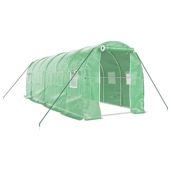 Gewächshaus Stahlrahmen Grün 12 m²
