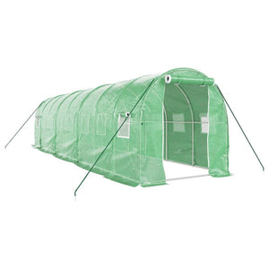 Serre de jardin avec cadre en acier vidaXL Vert 16 m² 8x2x2 m