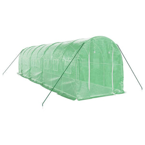 Serre de jardin avec cadre en acier vidaXL Vert 16 m² 8x2x2 m