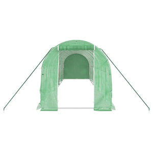 Serre de jardin avec cadre en acier vidaXL Vert 16 m² 8x2x2 m