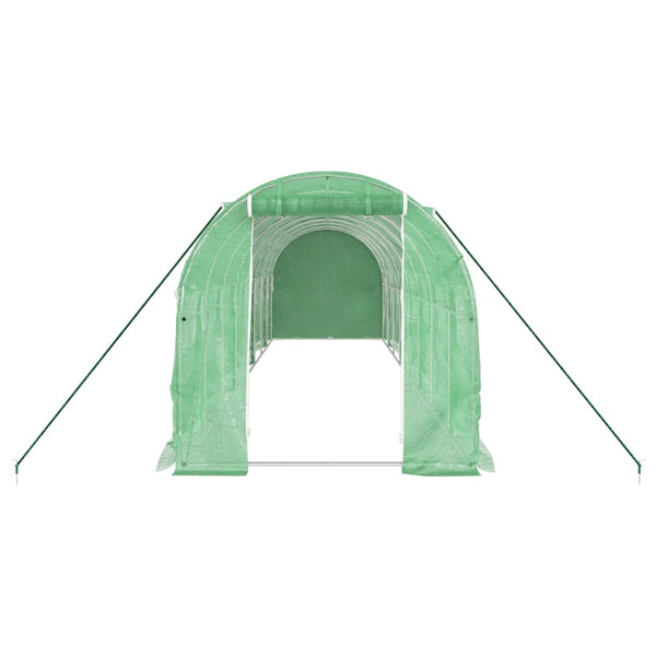 Serre de jardin avec cadre en acier vidaXL Vert 16 m² 8x2x2 m