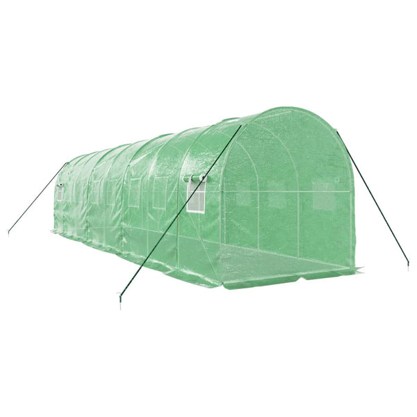 Serre de jardin avec cadre en acier vidaXL Vert 16 m² 8x2x2 m