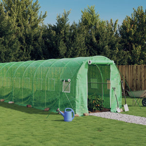 Serre de jardin avec cadre en acier vidaXL Vert 16 m² 8x2x2 m