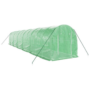 vidaXL Serre avec cadre en acier Vert 24 m² 12x2x2 m