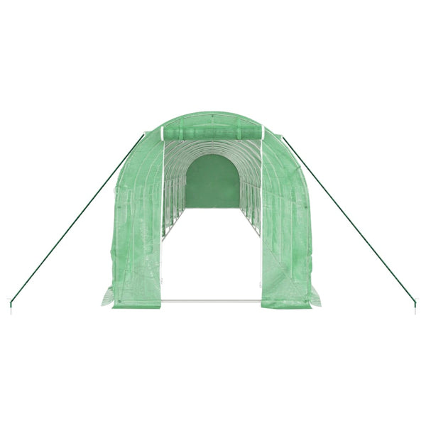 vidaXL Serre avec cadre en acier Vert 24 m² 12x2x2 m