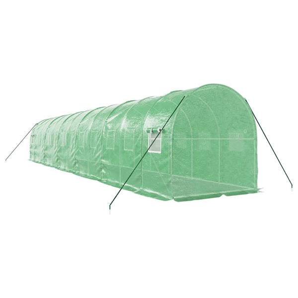 vidaXL Serre avec cadre en acier Vert 24 m² 12x2x2 m