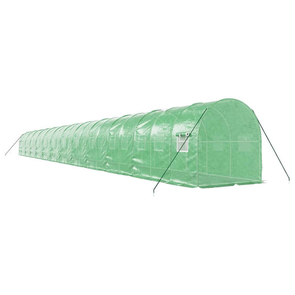 vidaXL Serre avec cadre en acier Vert 48 m² 24x2x2 m