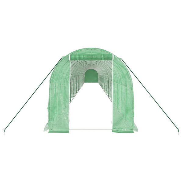 vidaXL Serre avec cadre en acier Vert 48 m² 24x2x2 m