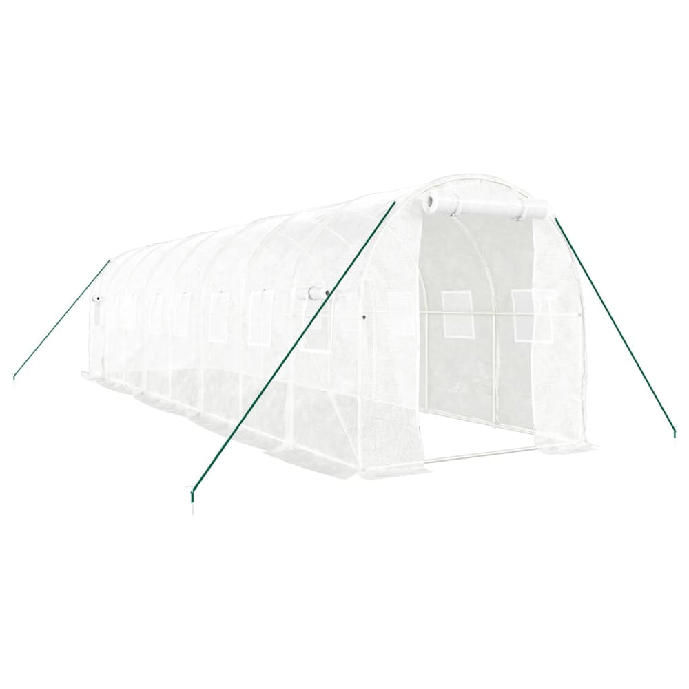 Gewächshaus Stahlrahmen Weiß 16 m²
