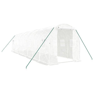 Gewächshaus Stahlrahmen Weiß 16 m²