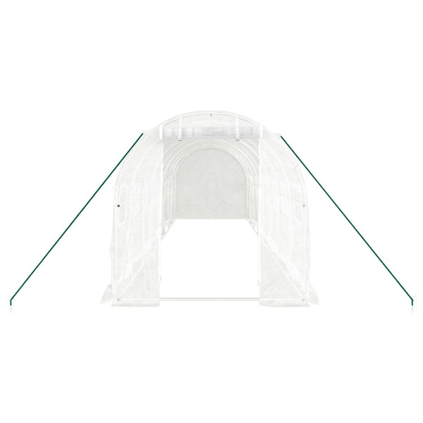 Gewächshaus Stahlrahmen Weiß 16 m²