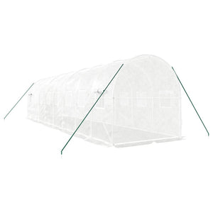 Gewächshaus Stahlrahmen Weiß 16 m²