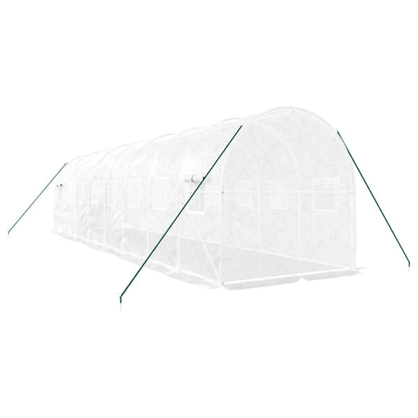 Gewächshaus Stahlrahmen Weiß 16 m²