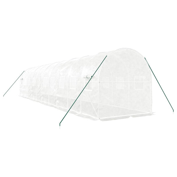 Gewächshaus Stahlrahmen Weiß 20 m²