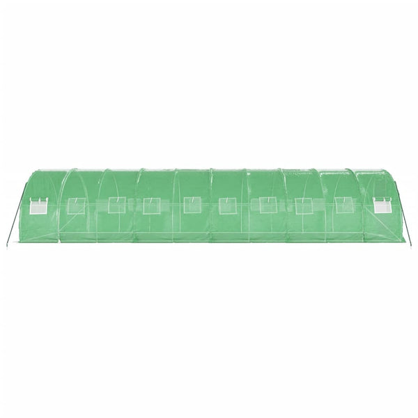 vidaXL Serre avec cadre en acier vert 30 m² 10x3x2 m