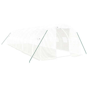 Weißes Gewächshaus mit Stahlrahmen 10x3x2 m