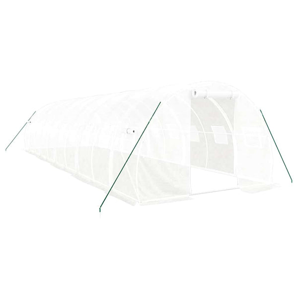 Weißes Gewächshaus mit Stahlrahmen 10x3x2 m