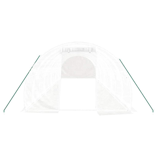 Weißes Gewächshaus mit Stahlrahmen 10x3x2 m