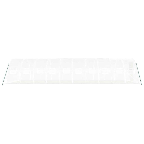 Weißes Gewächshaus mit Stahlrahmen 10x3x2 m