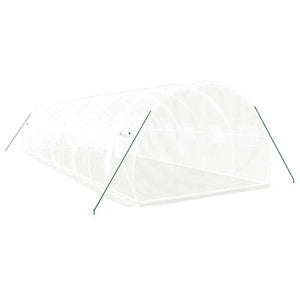 Weißes Gewächshaus mit Stahlrahmen 10x3x2 m
