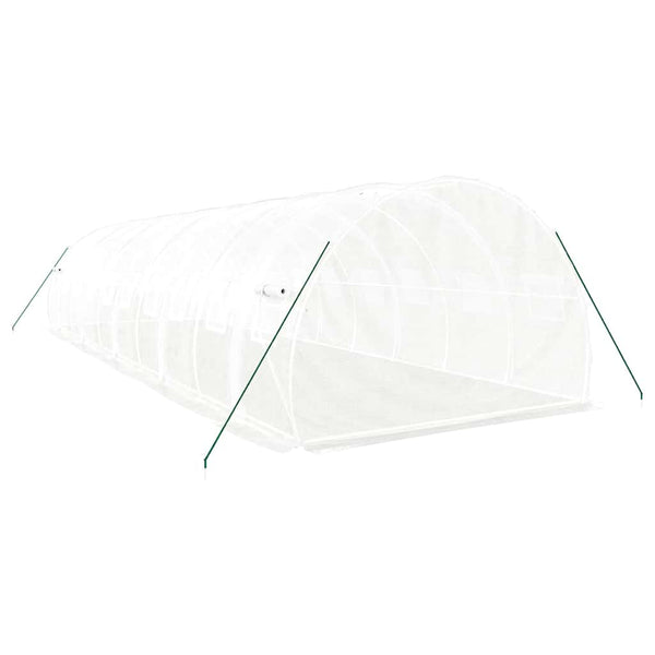 Weißes Gewächshaus mit Stahlrahmen 10x3x2 m