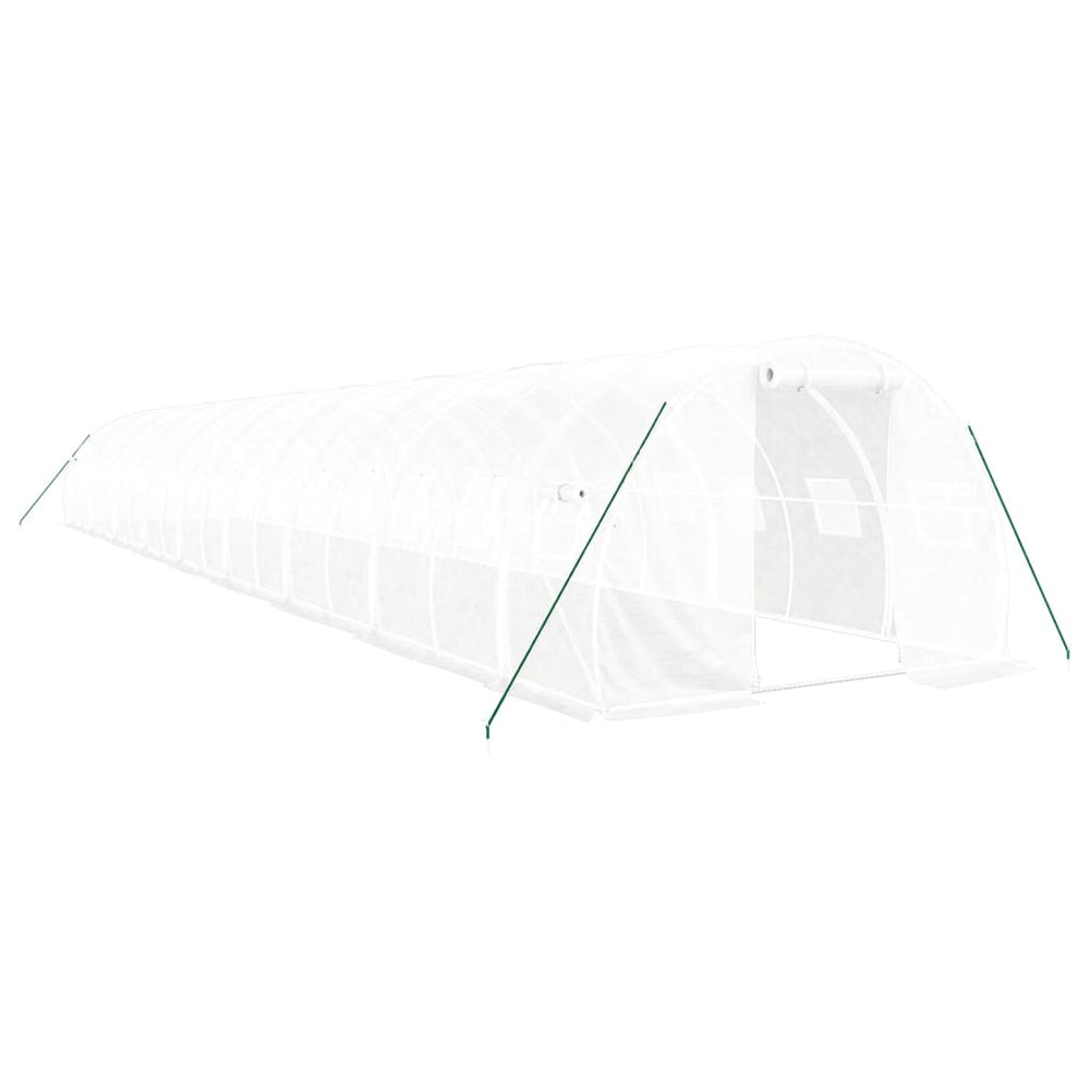 Weißes Stahlrahmen Gewächshaus 18x3x2 m, 54 m²