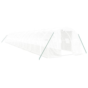 Weißes Stahlrahmen Gewächshaus 18x3x2 m, 54 m²