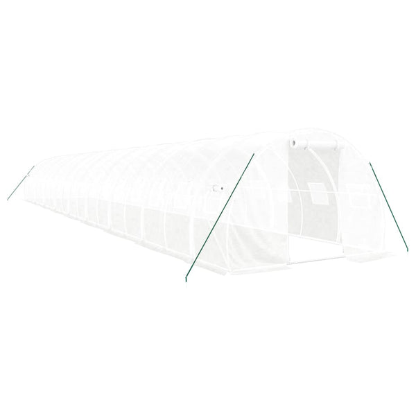 Weißes Stahlrahmen Gewächshaus 18x3x2 m, 54 m²
