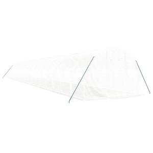 Weißes Stahlrahmen Gewächshaus 18x3x2 m, 54 m²