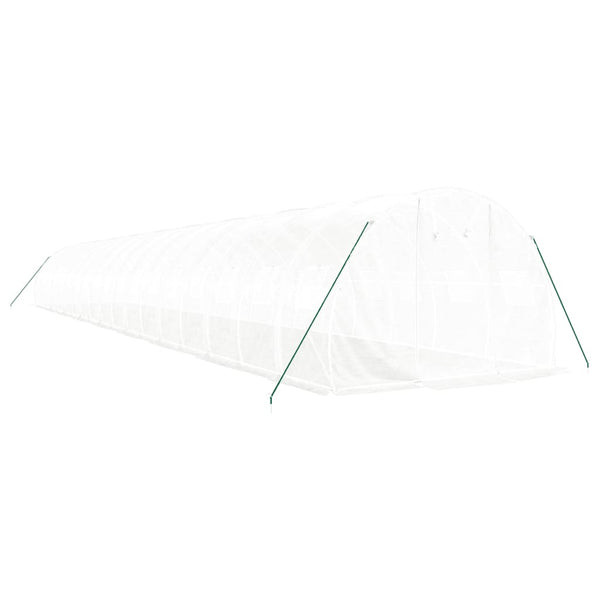 Weißes Stahlrahmen Gewächshaus 18x3x2 m, 54 m²