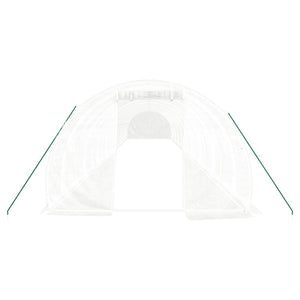 Weißes Stahlrahmen Gewächshaus 18x3x2 m, 54 m²