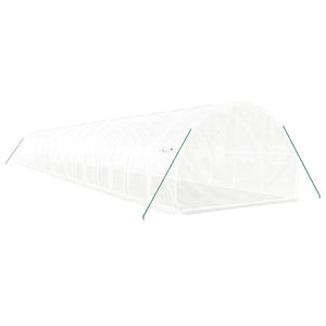 Weißes Stahlrahmen Gewächshaus 18x3x2 m, 54 m²