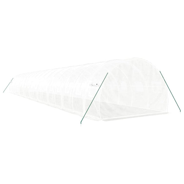 Weißes Stahlrahmen Gewächshaus 18x3x2 m, 54 m²