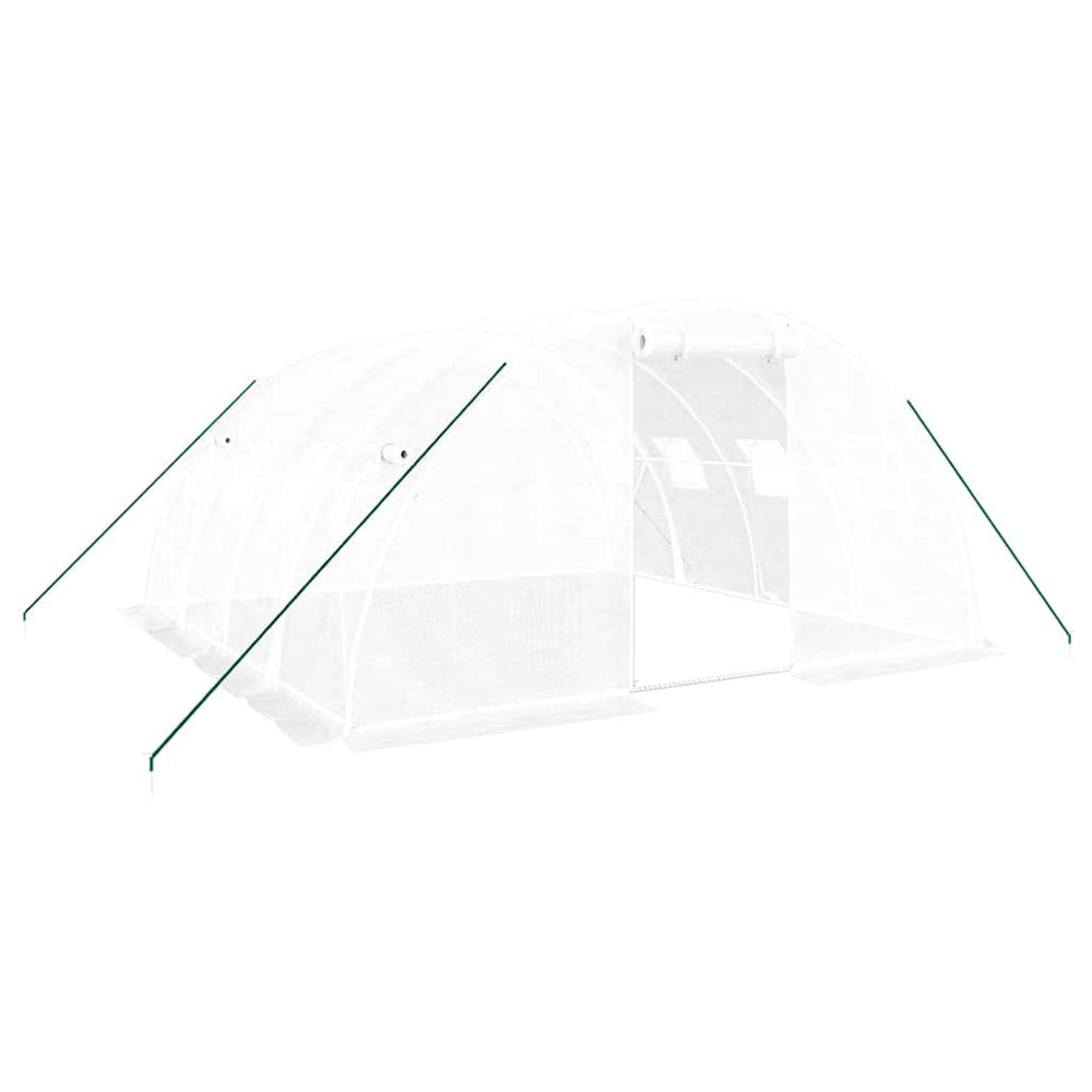 Gewächshaus Stahlrahmen Weiß 16 m²
