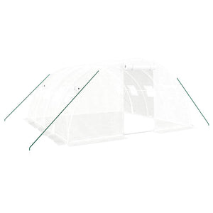 Gewächshaus Stahlrahmen Weiß 16 m²