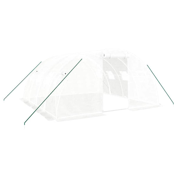 Gewächshaus Stahlrahmen Weiß 16 m²