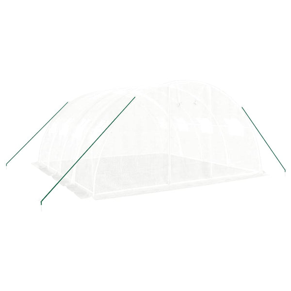Gewächshaus Stahlrahmen Weiß 16 m²