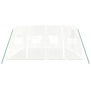 Gewächshaus Stahlrahmen Weiß 16 m²