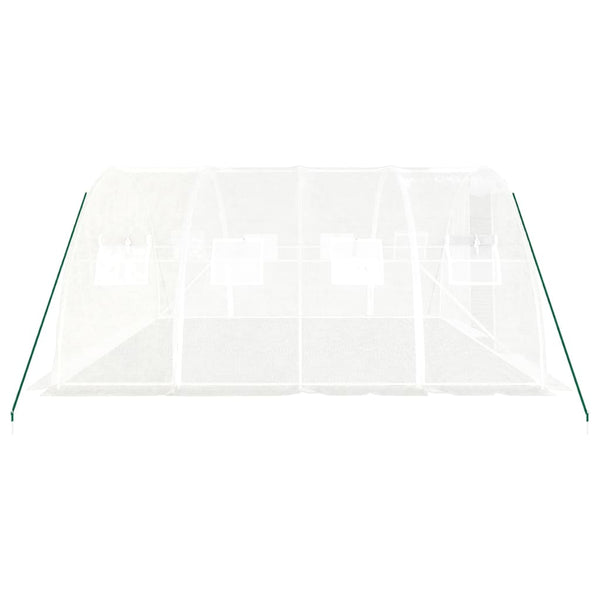 Gewächshaus Stahlrahmen Weiß 16 m²