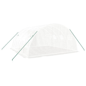 Gewächshaus Stahlrahmen Weiß 16 m²