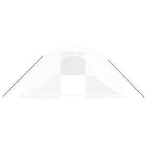 Gewächshaus Stahlrahmen Weiß 40 m²