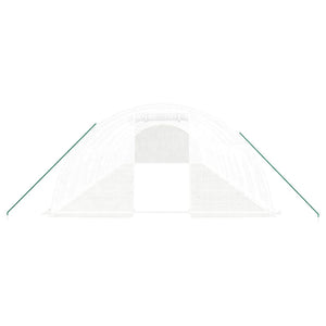 Großes Gewächshaus Stahlrahmen Weiß 48 m²